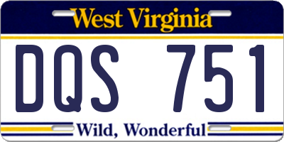 WV license plate DQS751