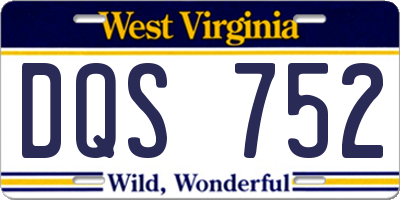 WV license plate DQS752