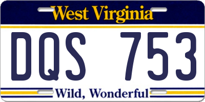 WV license plate DQS753