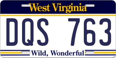 WV license plate DQS763