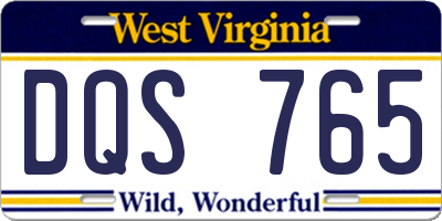 WV license plate DQS765