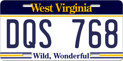 WV license plate DQS768