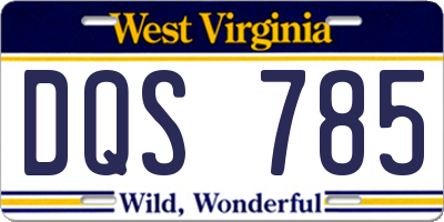 WV license plate DQS785
