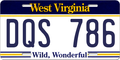 WV license plate DQS786