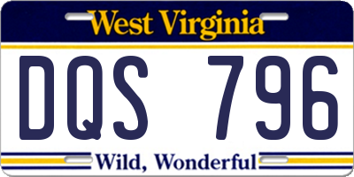 WV license plate DQS796