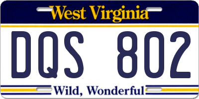 WV license plate DQS802