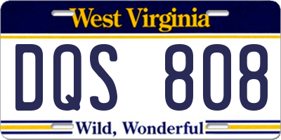 WV license plate DQS808