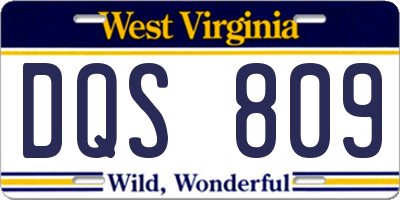WV license plate DQS809