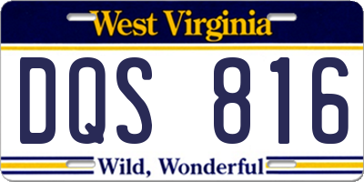 WV license plate DQS816