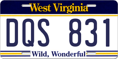 WV license plate DQS831