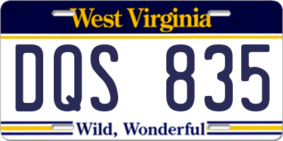 WV license plate DQS835