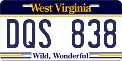 WV license plate DQS838