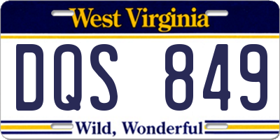 WV license plate DQS849