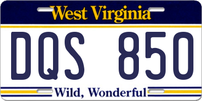 WV license plate DQS850
