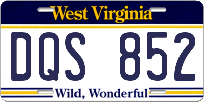 WV license plate DQS852