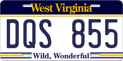 WV license plate DQS855