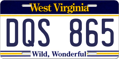 WV license plate DQS865