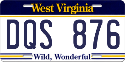 WV license plate DQS876