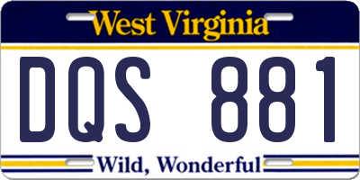 WV license plate DQS881