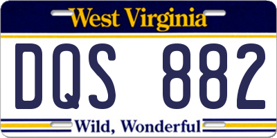 WV license plate DQS882