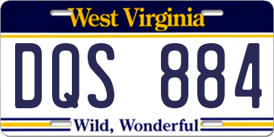 WV license plate DQS884