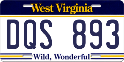 WV license plate DQS893