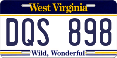WV license plate DQS898