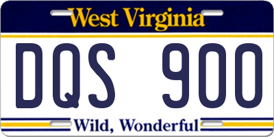 WV license plate DQS900