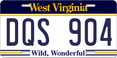 WV license plate DQS904