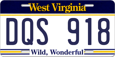 WV license plate DQS918