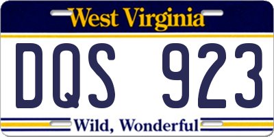 WV license plate DQS923