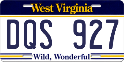 WV license plate DQS927