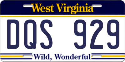 WV license plate DQS929