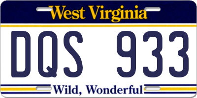 WV license plate DQS933