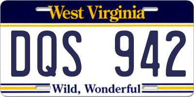 WV license plate DQS942
