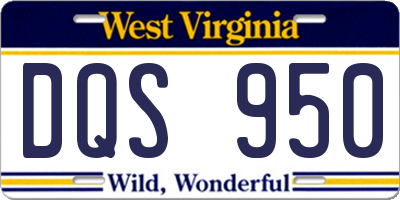 WV license plate DQS950