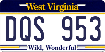 WV license plate DQS953