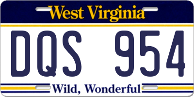 WV license plate DQS954