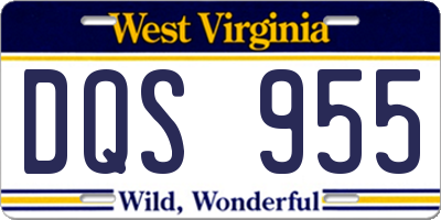 WV license plate DQS955
