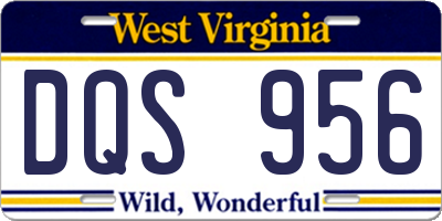 WV license plate DQS956