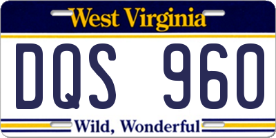 WV license plate DQS960