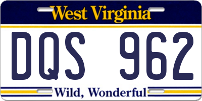 WV license plate DQS962