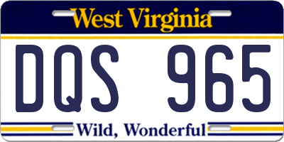 WV license plate DQS965