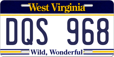 WV license plate DQS968