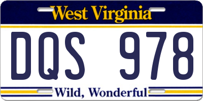 WV license plate DQS978