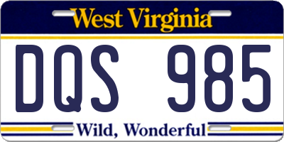 WV license plate DQS985