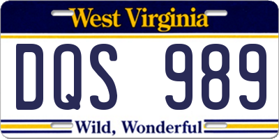 WV license plate DQS989