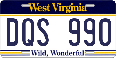 WV license plate DQS990