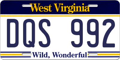 WV license plate DQS992