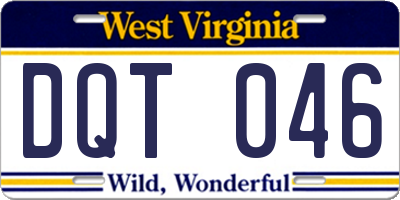 WV license plate DQT046